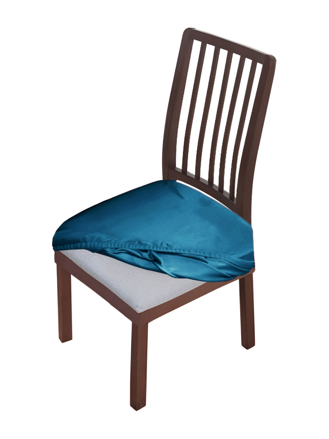 HOKIPO Blue Velvet Chair Seat Cover