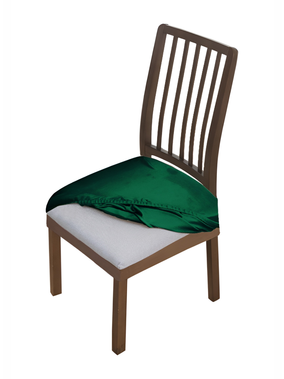 HOKIPO 1 Pc Green Velvet Chair Seat Cover