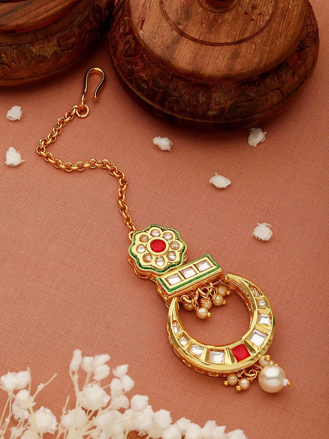 Jazz and Sizzle 24KT Gold-Plated Kundan Studded Maang Tikka