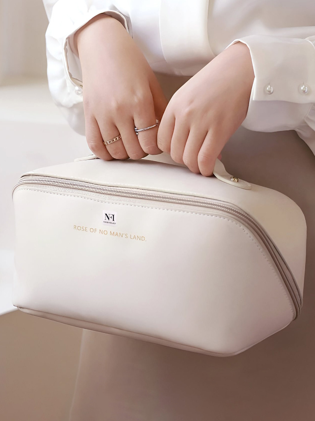 NFI essentials Waterproof Makeup Pouch - Off-White