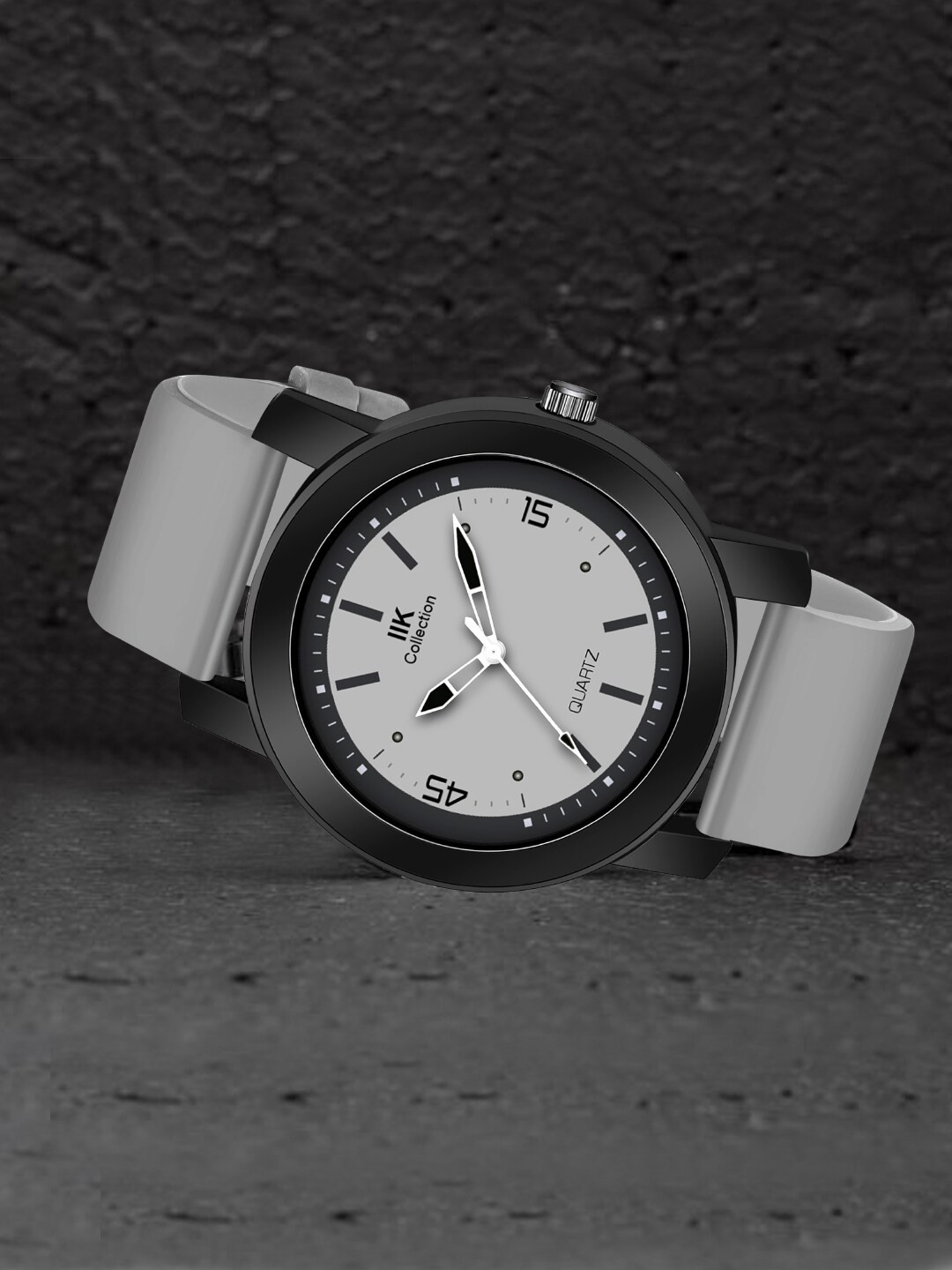 IIK COLLECTION Men Round Dial Flexible Silicon Strap Watch