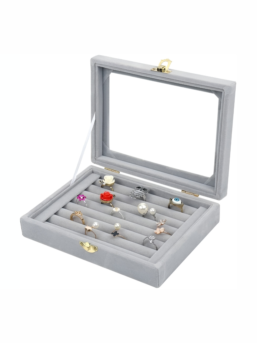 KriShyam Grey Jewellery Organiser Box