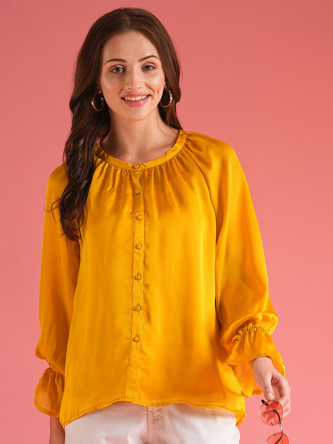 Globus Women Loose Fit Raglan Sleeves Shirt Style Party Top