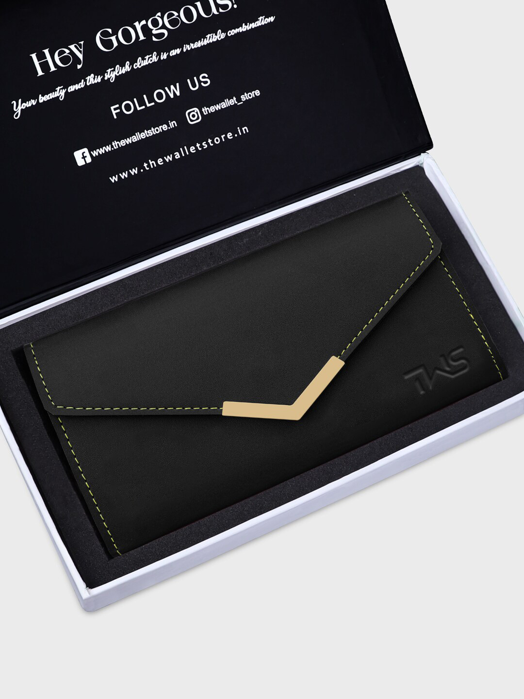 The Wallet Store Foldover Leather Clutch