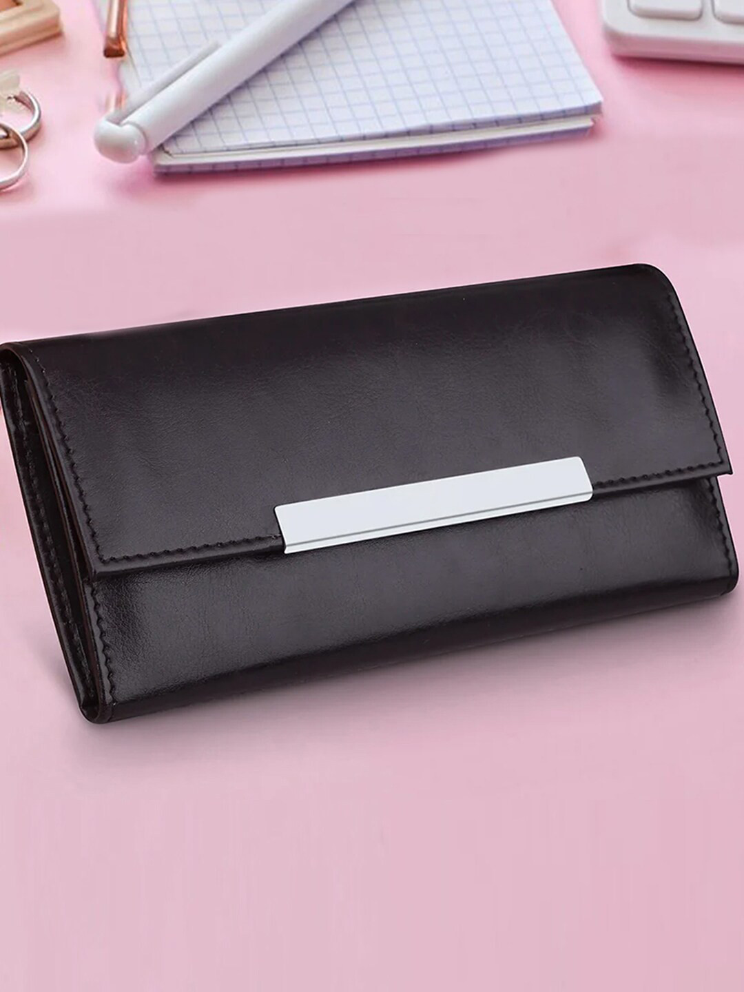 The Wallet Store Foldover Leather Clutch