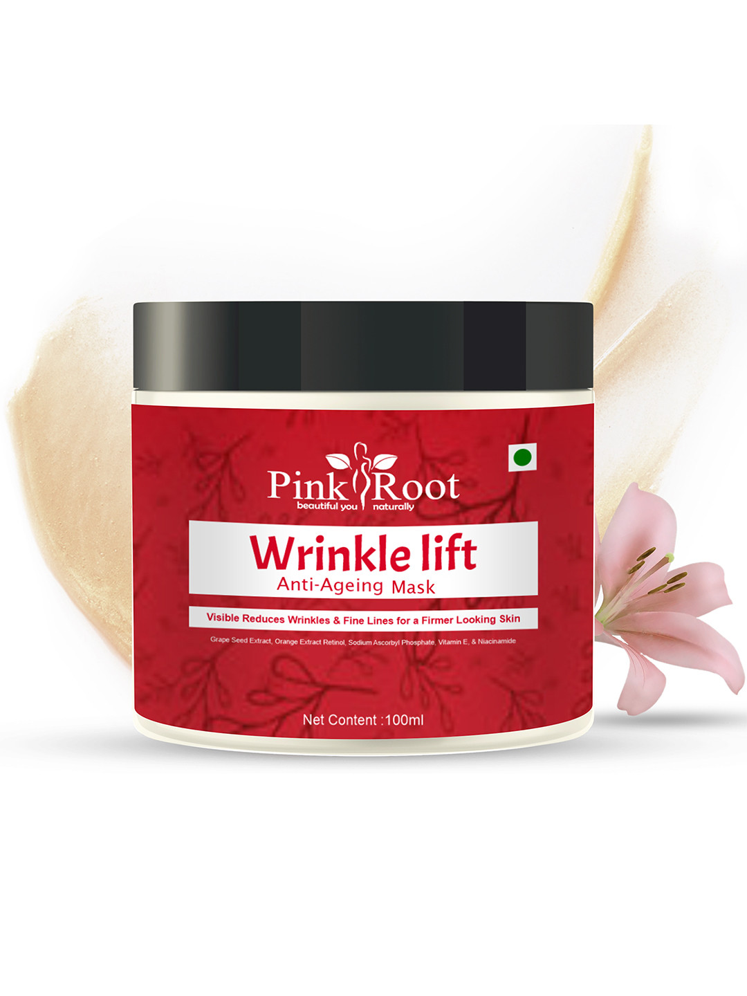 Pink Root Wrinkle Lift Anti-Ageing Mask With Grape Seed Extract - 100ml