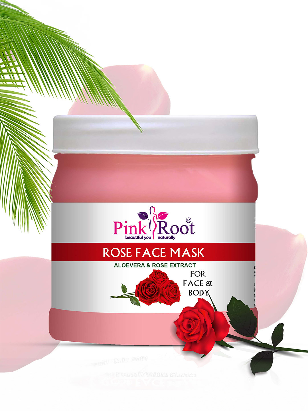 Pink Root Rose Face Mask With Aloevera & Rose Extract - 500g