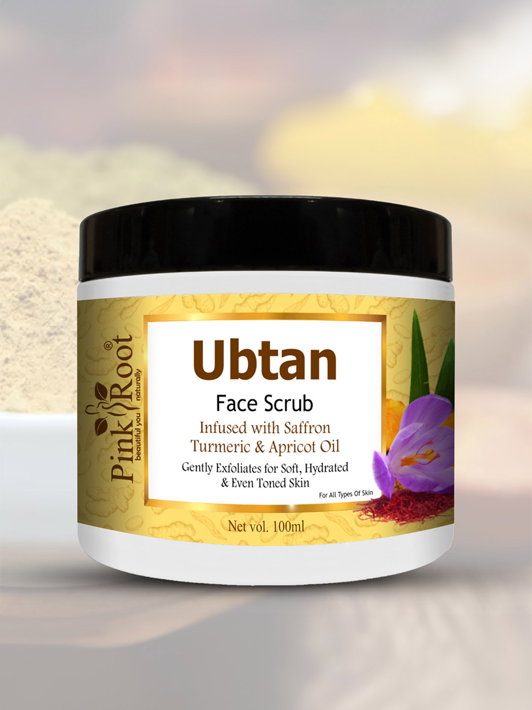 Pink Root Ubtan Face & Body Scrub - Removes Tan & Flawless Skin - 100 g