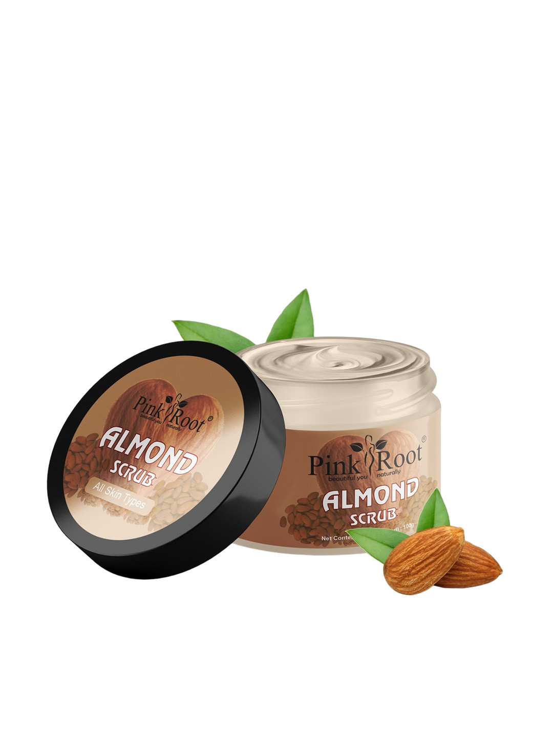 Pink Root Almond Face & Body Scrub With Almond Extract - 100g