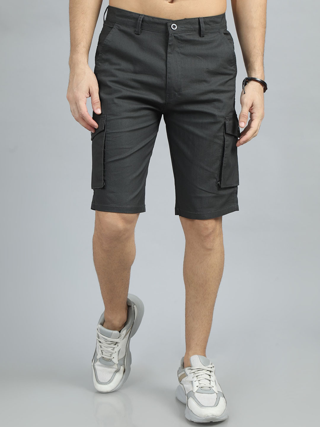 Bushirt Men Mid-Rise Cotton Cargo Shorts