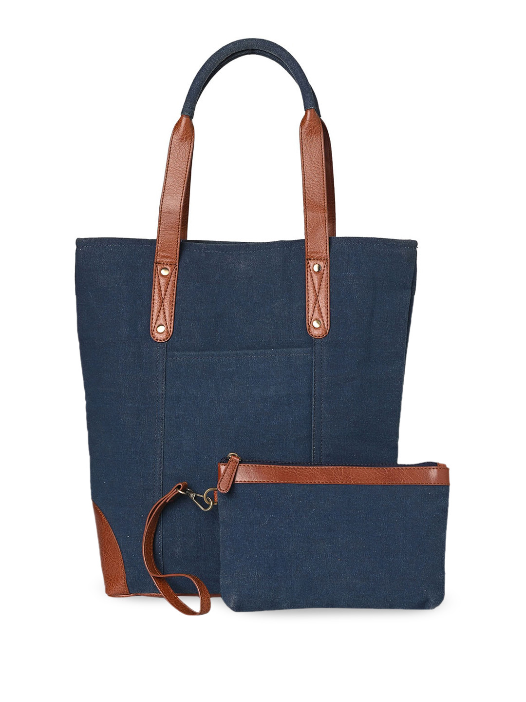 Mona B Oversized Structured Tote Bag With Pouch