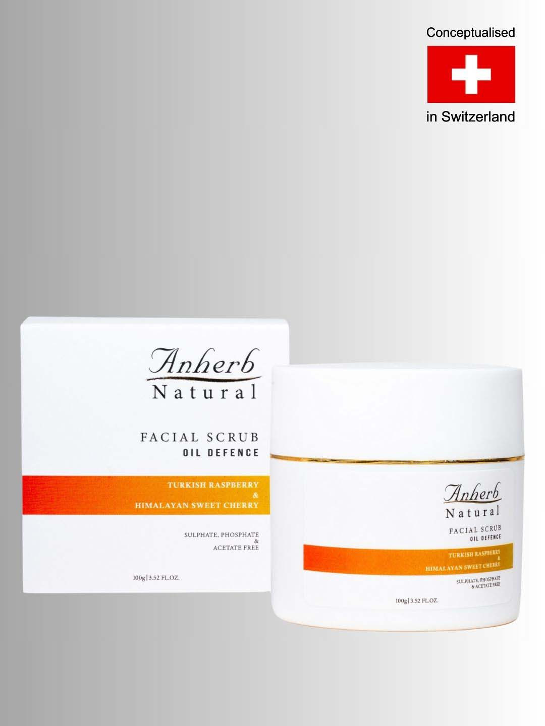 Anherb Natural Oil Defence Facial Scrub With Turkish Raspberry & Sweet Cherry - 100g