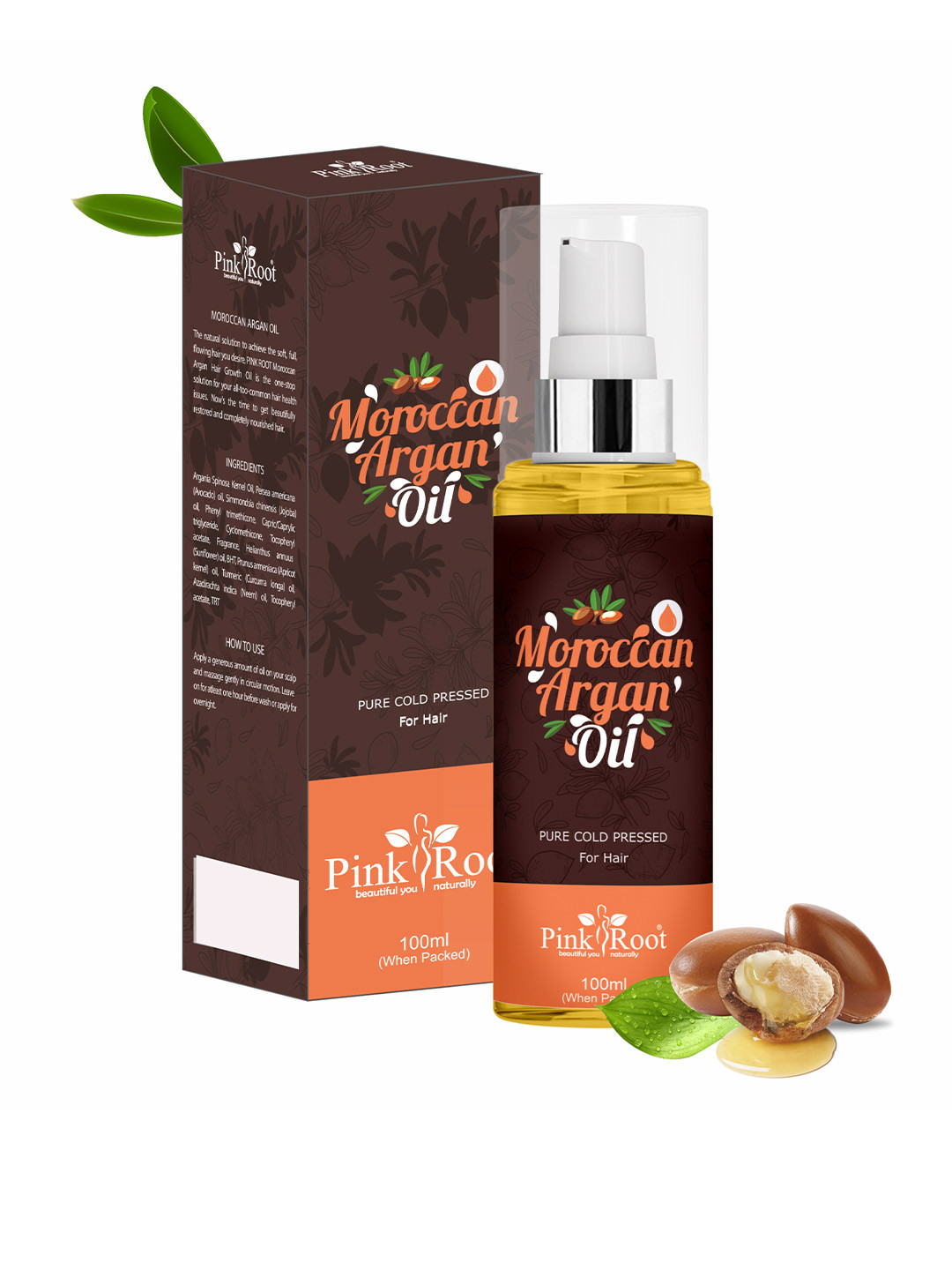 Pink Root Moroccan Argan Oil For Frizz Hair - 100ml