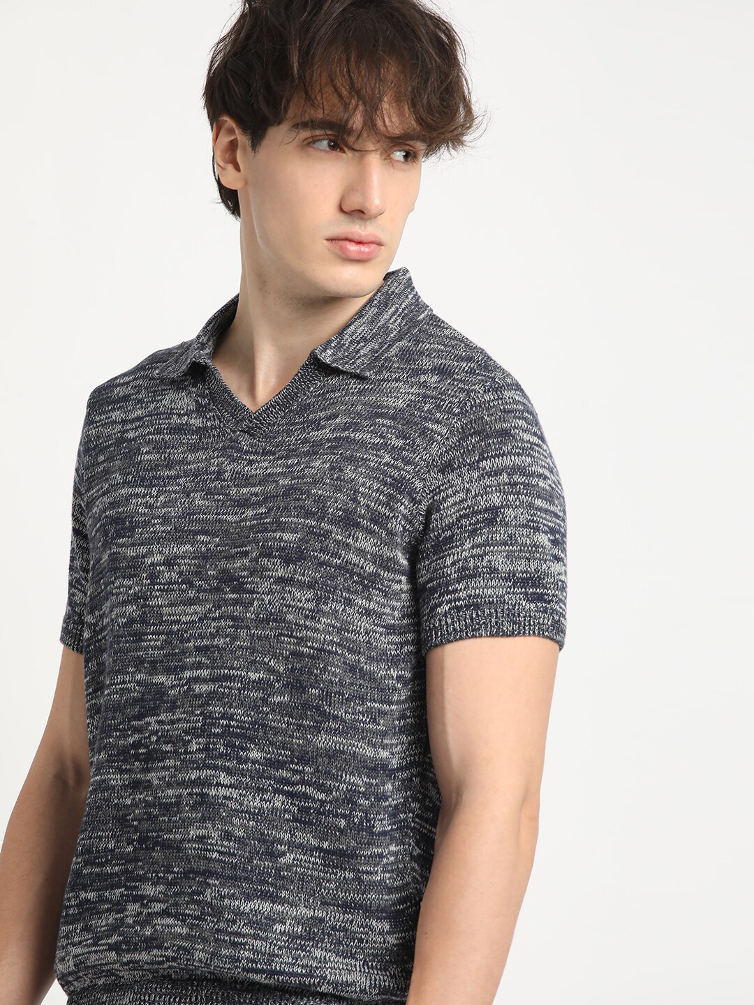 THE BEAR HOUSE Self Design Pure Cotton T-shirt