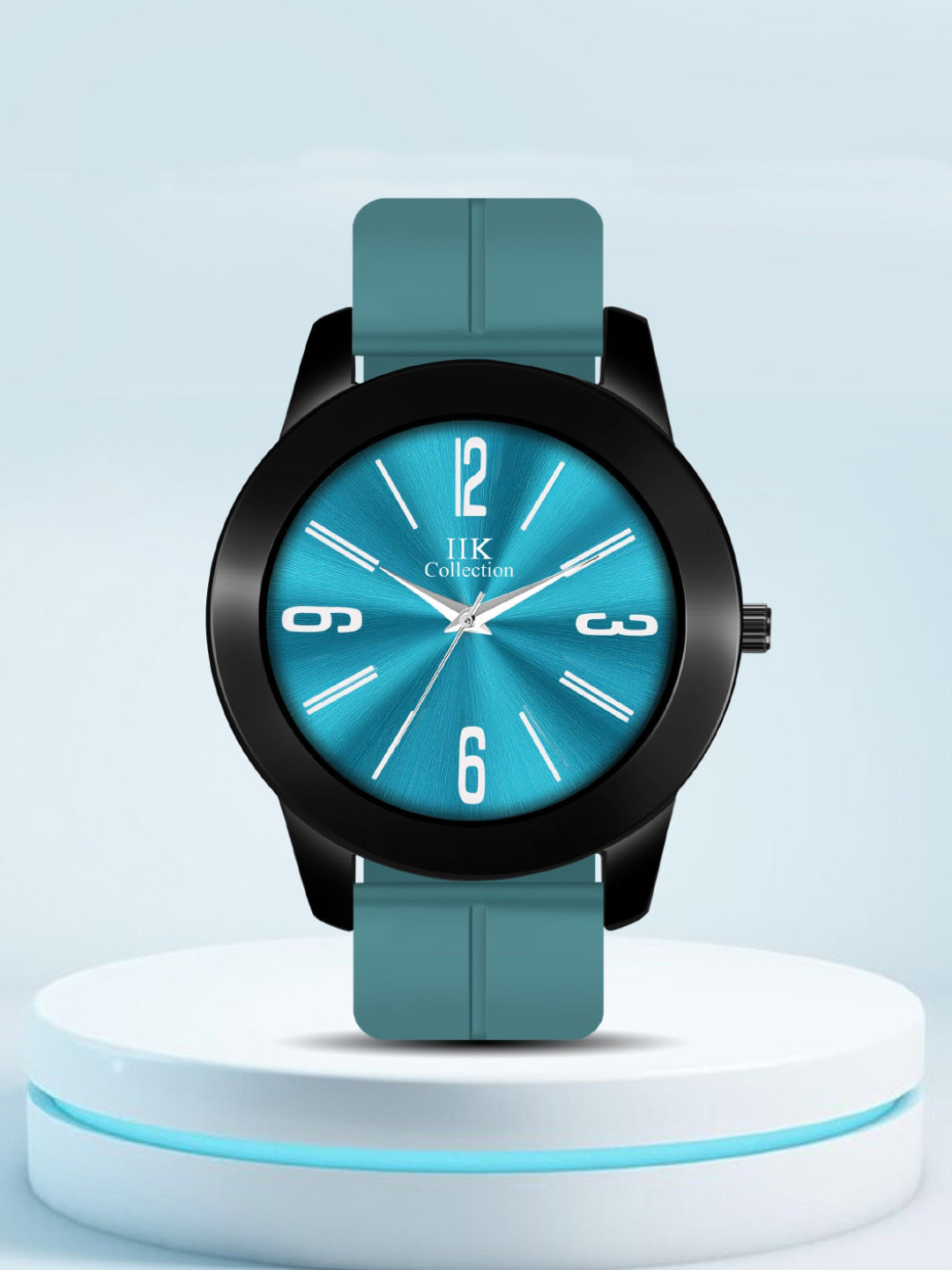 IIK COLLECTION Men Sea Green Adjustable Flexible Magnetic Lock Silicon Strap Watch