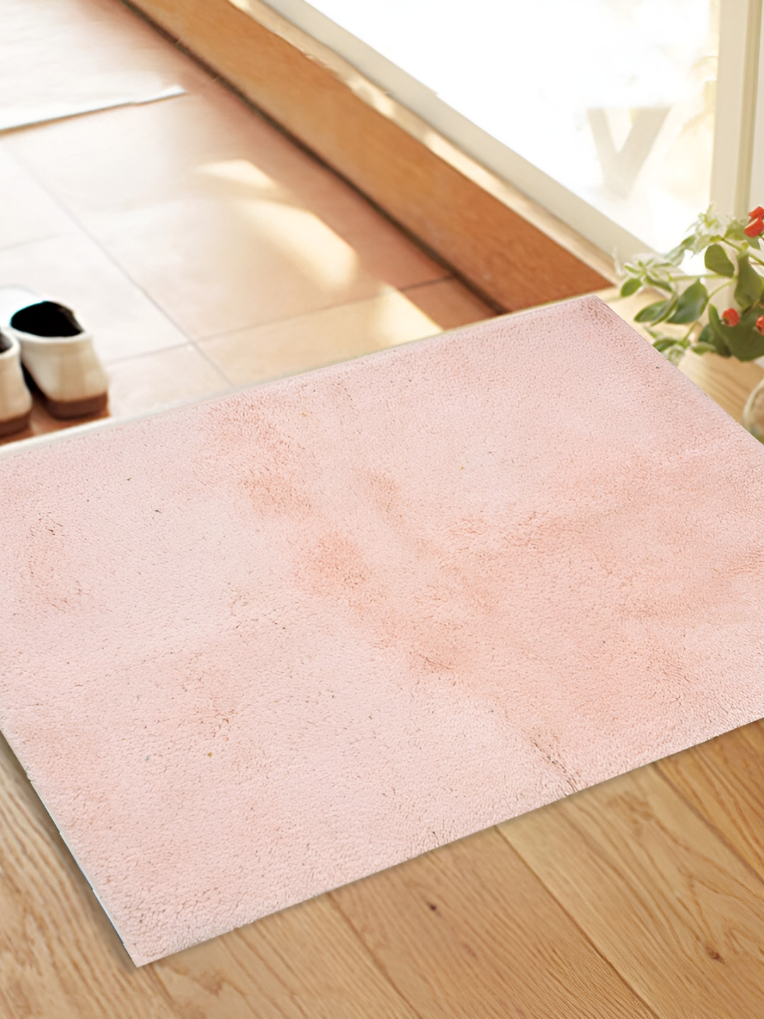 RRC Pink 1200 GSM Cotton Anti-Slip Bath Rugs