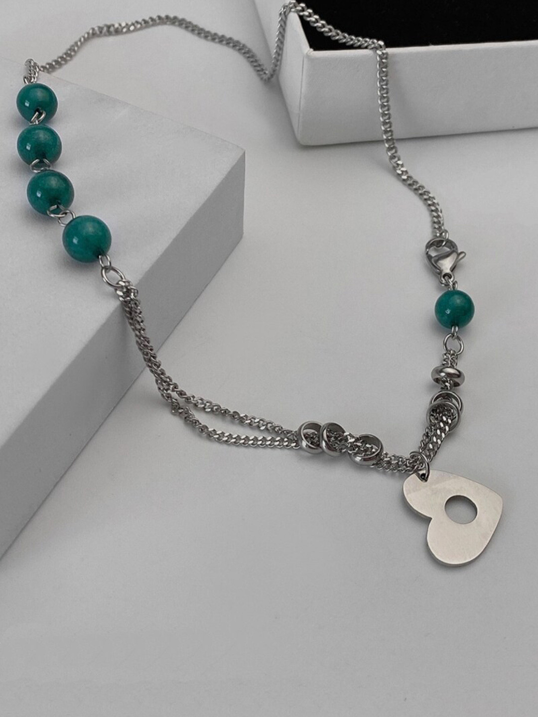 SALTY Men Stainless Steel Artificial Beads Necklace