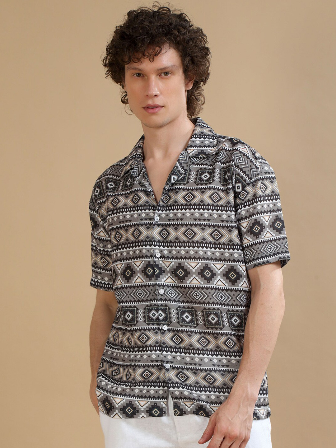 Bushirt Relaxed Printed Oversize Shirt
