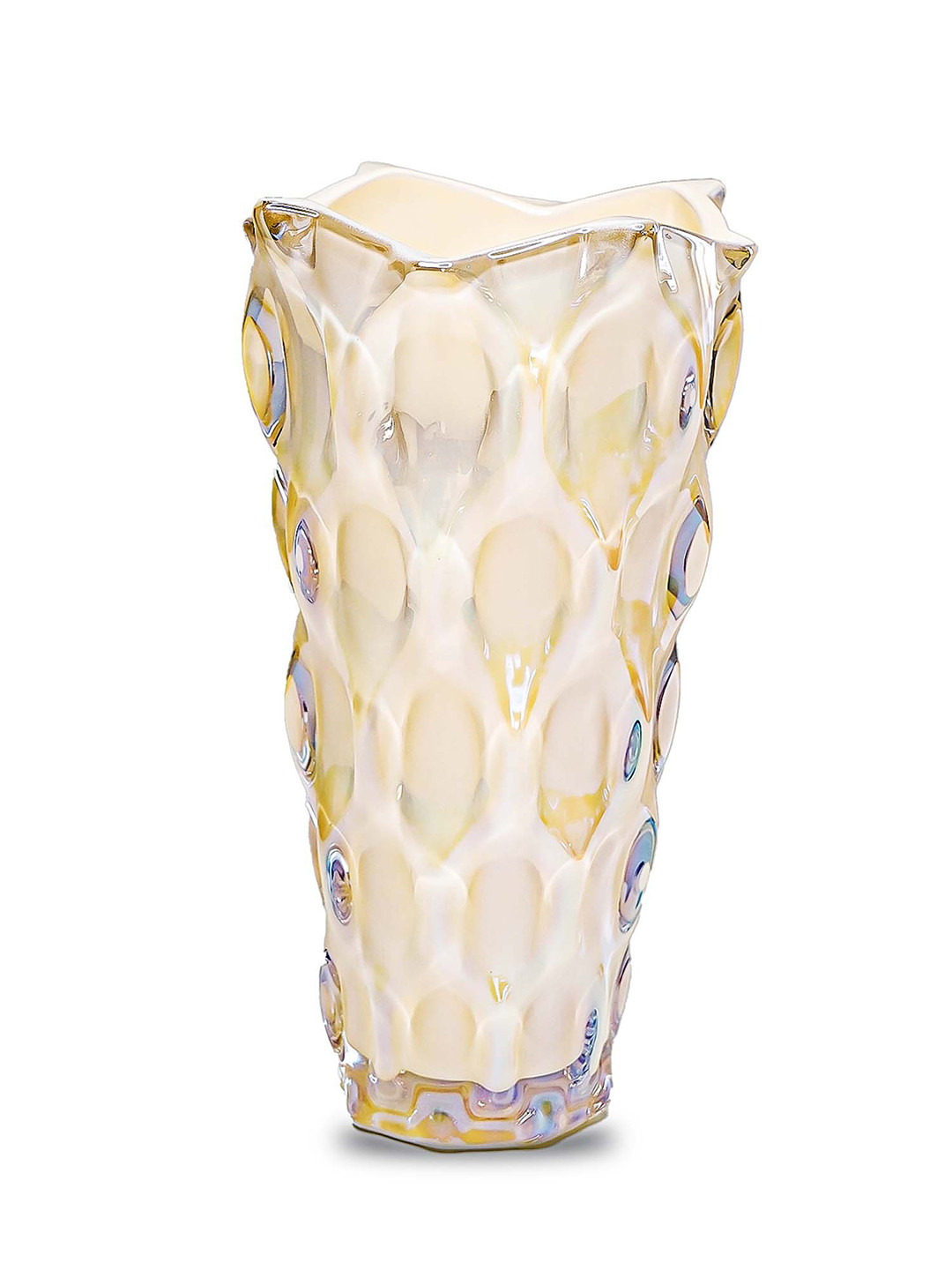 Nostrae by Ekhasa White Crystal Clear Glass Vase