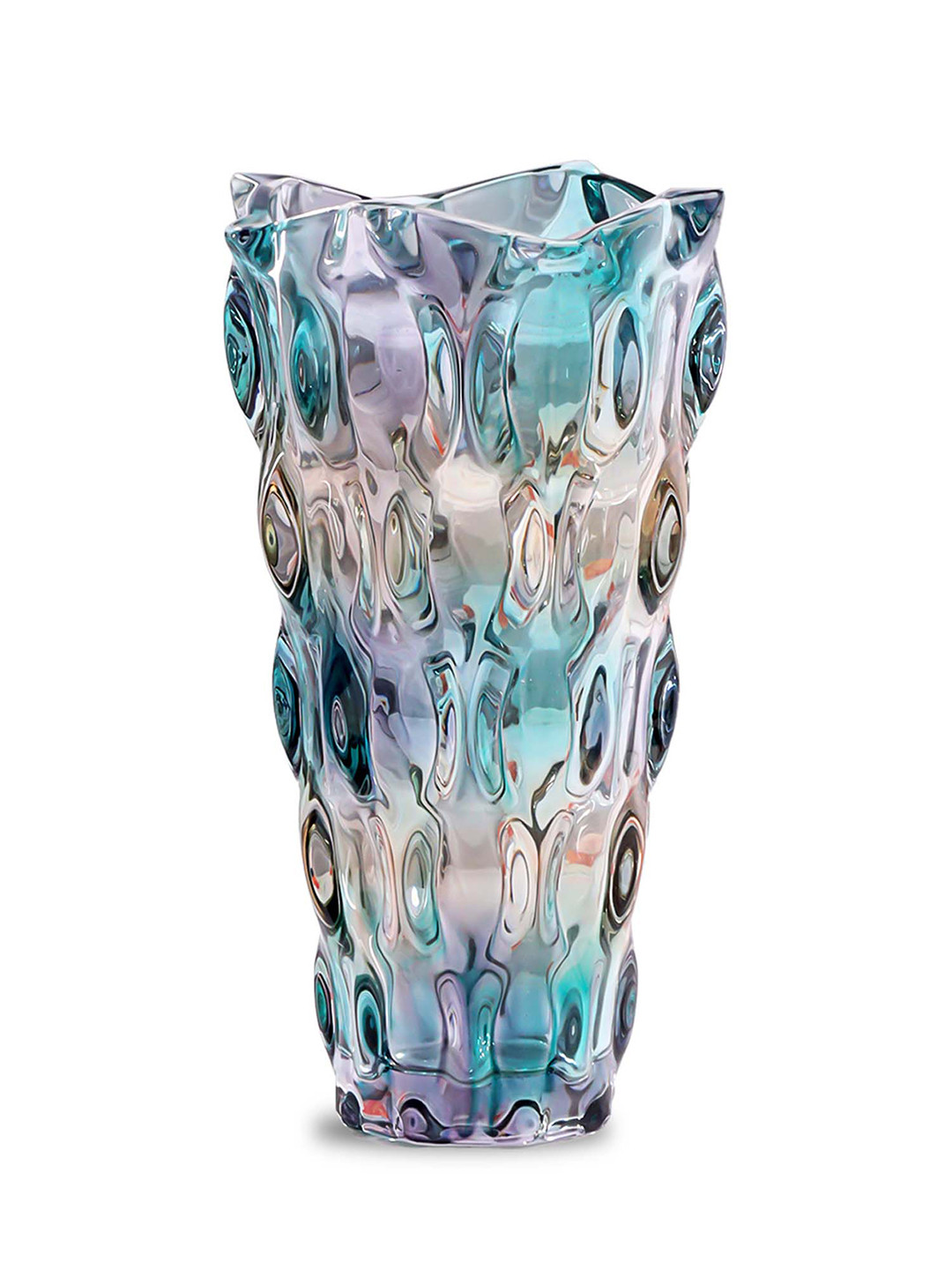 Nostrae by Ekhasa Blue & Green Glass Flower Vase