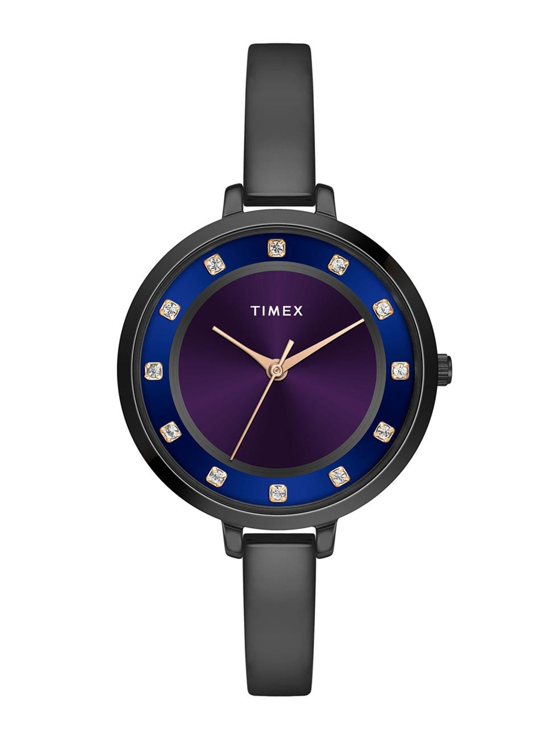 Timex Women Brass Embellished Dial & Bracelet Style Straps Analogue Watch TWEL12828-EX