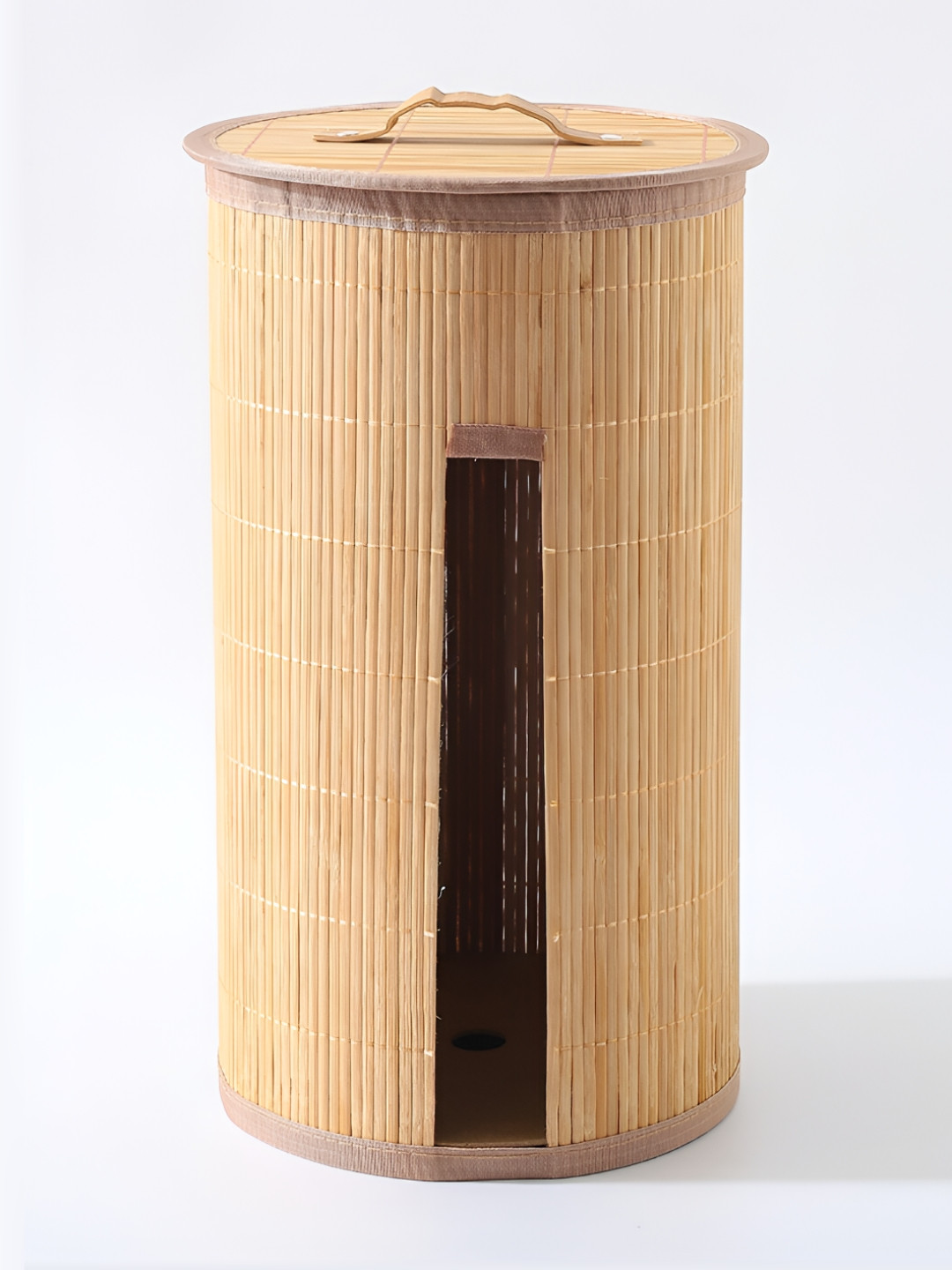 Kuber Industries Brown Bamboo Foldable Laundry Bag 12 Ltr
