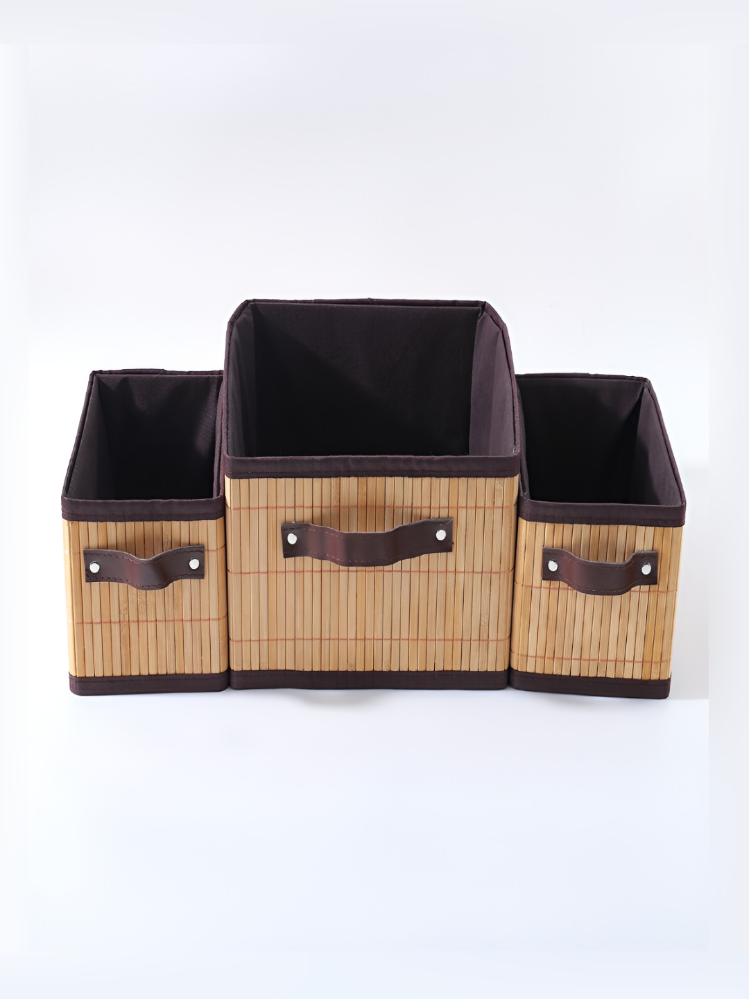 Kuber Industries 3 Pieces Beige & Brown Laundry Bag With Lid