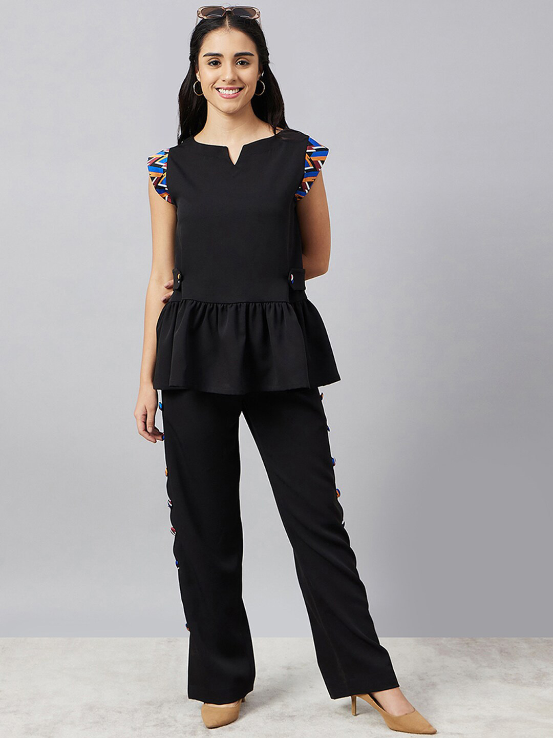 First Resort by Ramola Bachchan Summer 2024 Round Neck Top & Flared Trouser Co-Ords