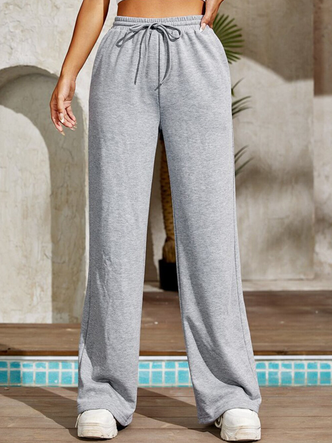 BAESD Women Relaxed High-Rise Organic Cotton Non Iron Regular Trousers Trousers