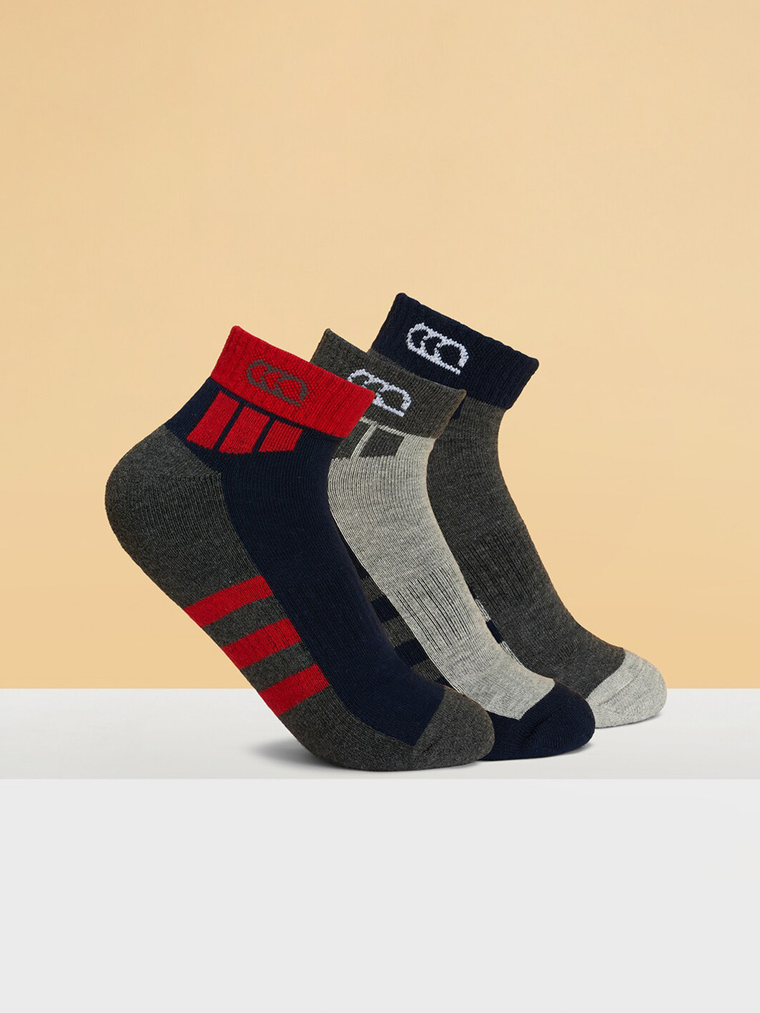Ajile by Pantaloons Pack Of 3 Patterned Ankle Length Socks