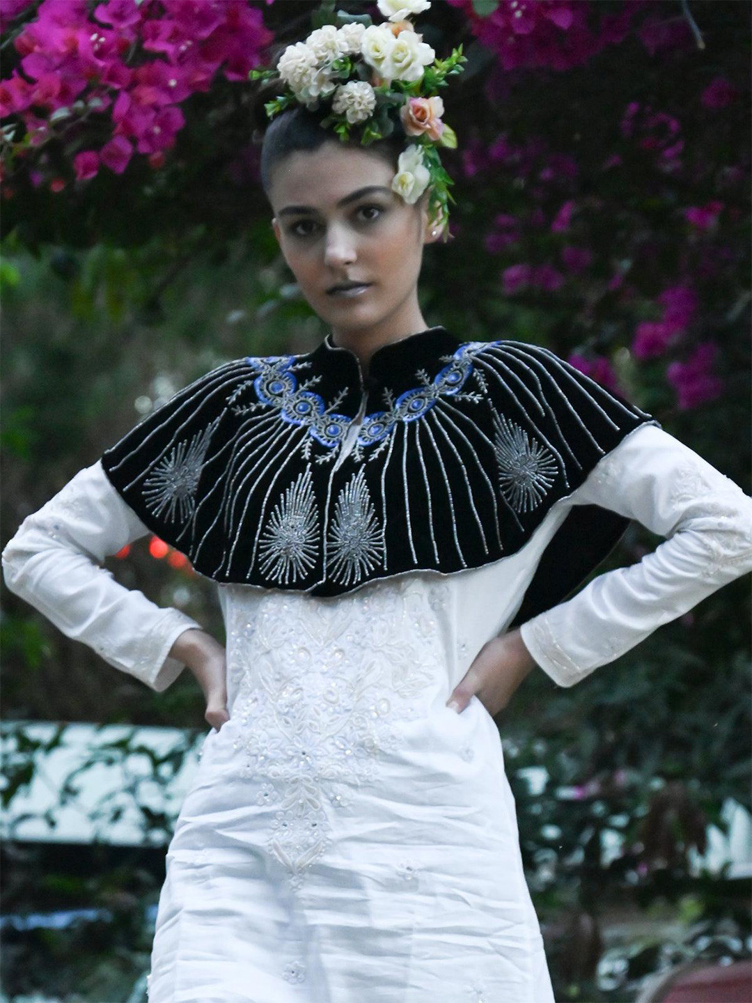 ODETTE Women Party Acrylic Embellished Crop Waterfall Shrug