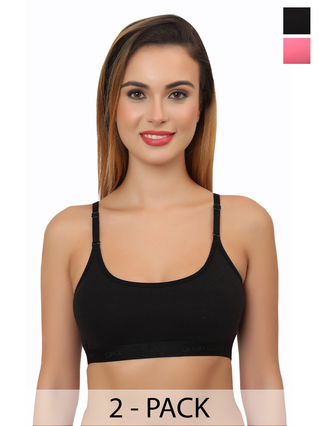 Glamoras Pack Of 2 Full Coverage Non Padded Beginners Bras With All Day Comfort