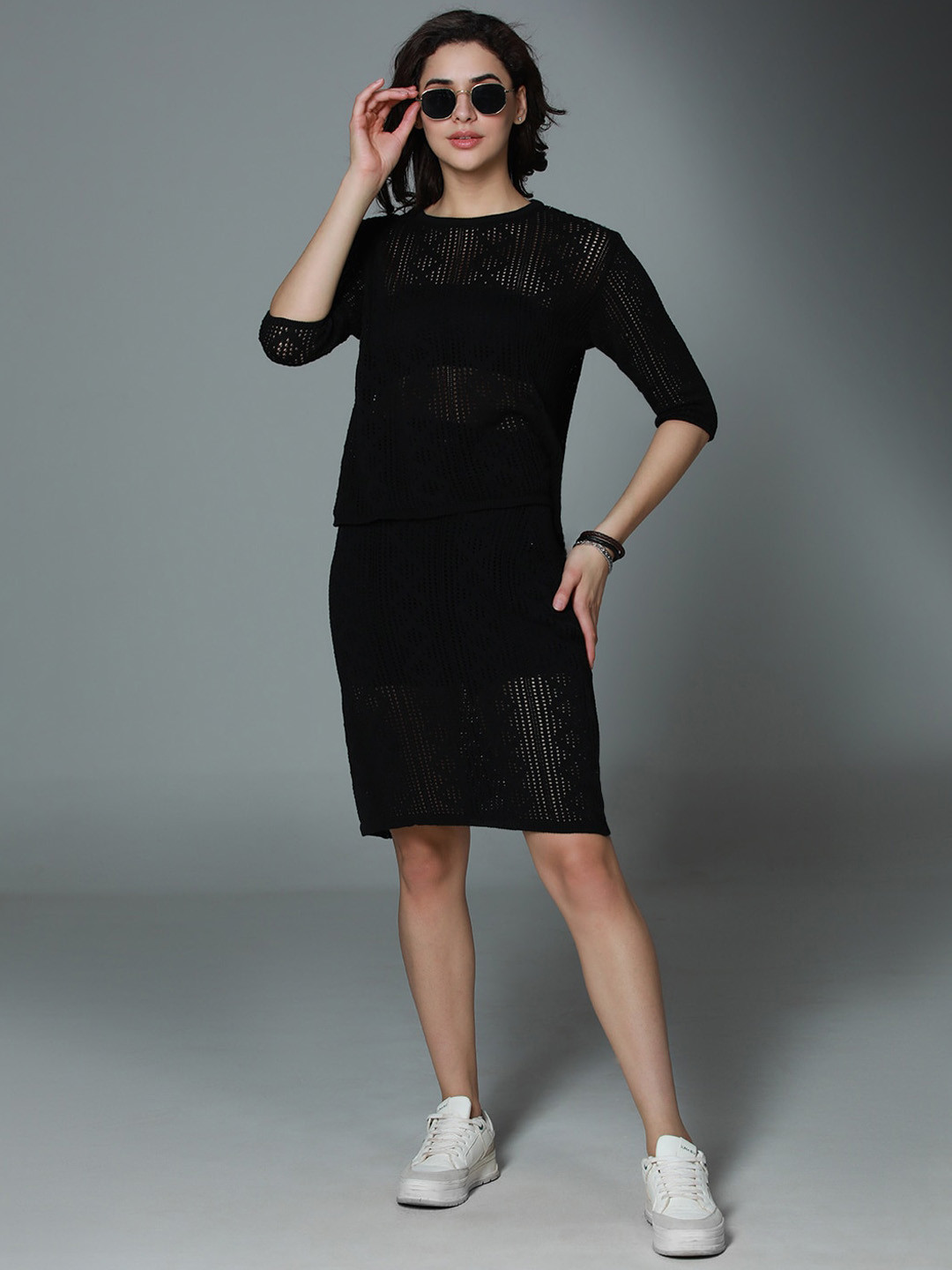 High Star Crochet Cotton Top & Shirt Co Ord