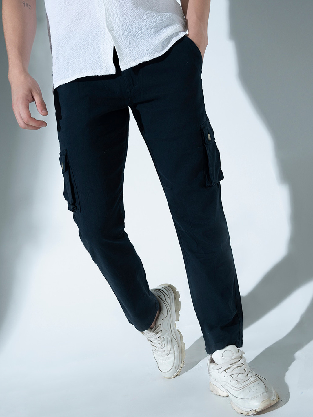 Hubberholme Men Relaxed Straight Leg Cotton Joggers Trousers