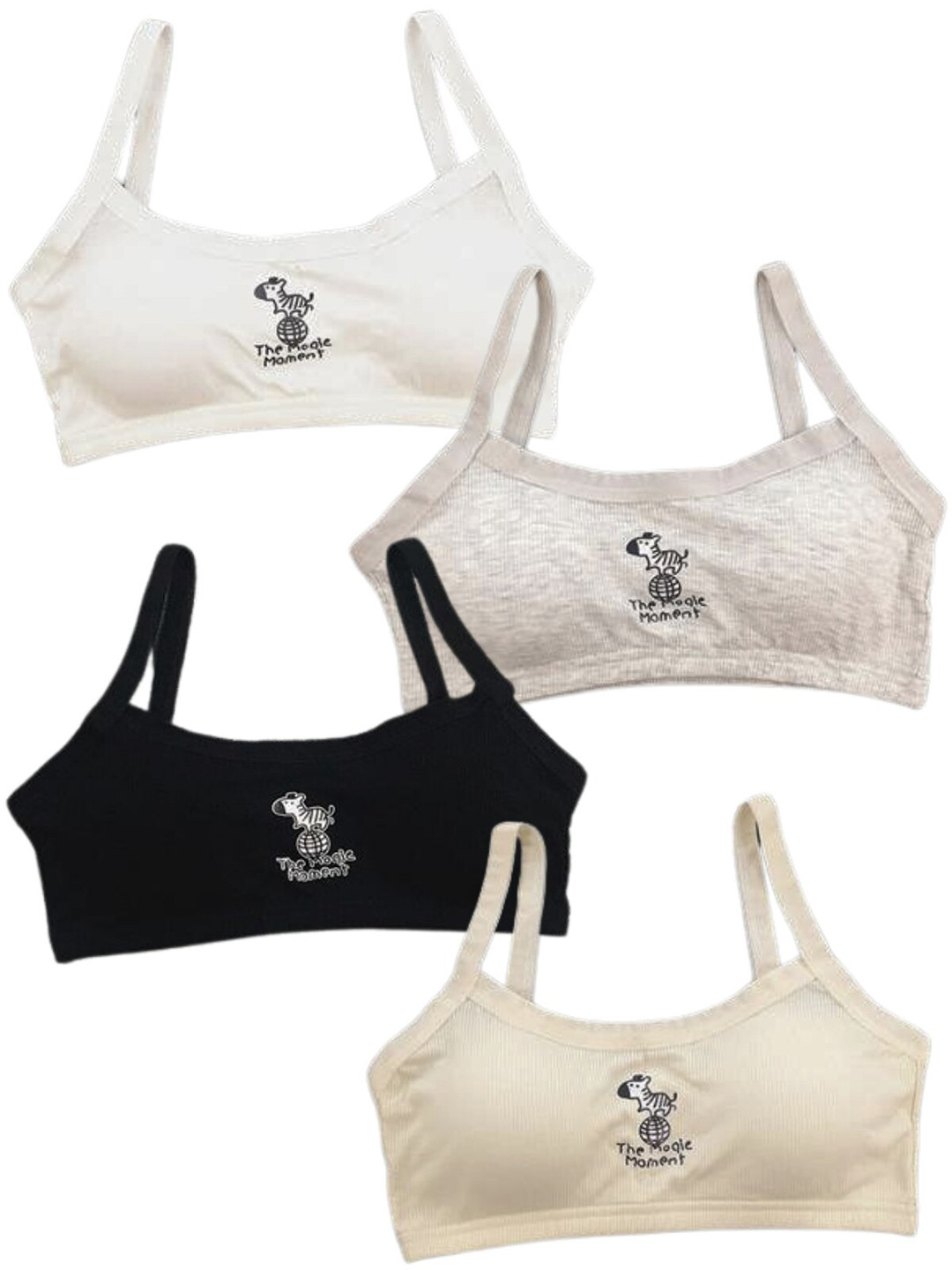 YOUSTYLO Pack of 4 Full Coverage Double Layered Beginners Bra With All Day Comfort