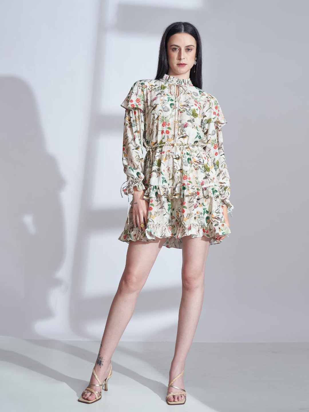 The Samoa Floral Print Puff Sleeve Fit & Flare Dress