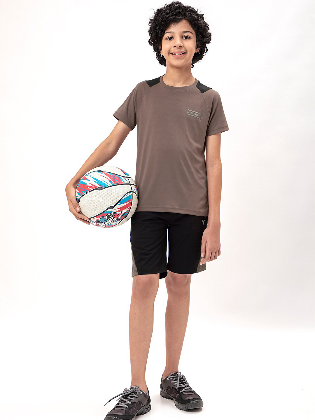 Technosport Boys Colourblocked Round Neck Short Sleeves Double Cool Slim Fit T-shirt