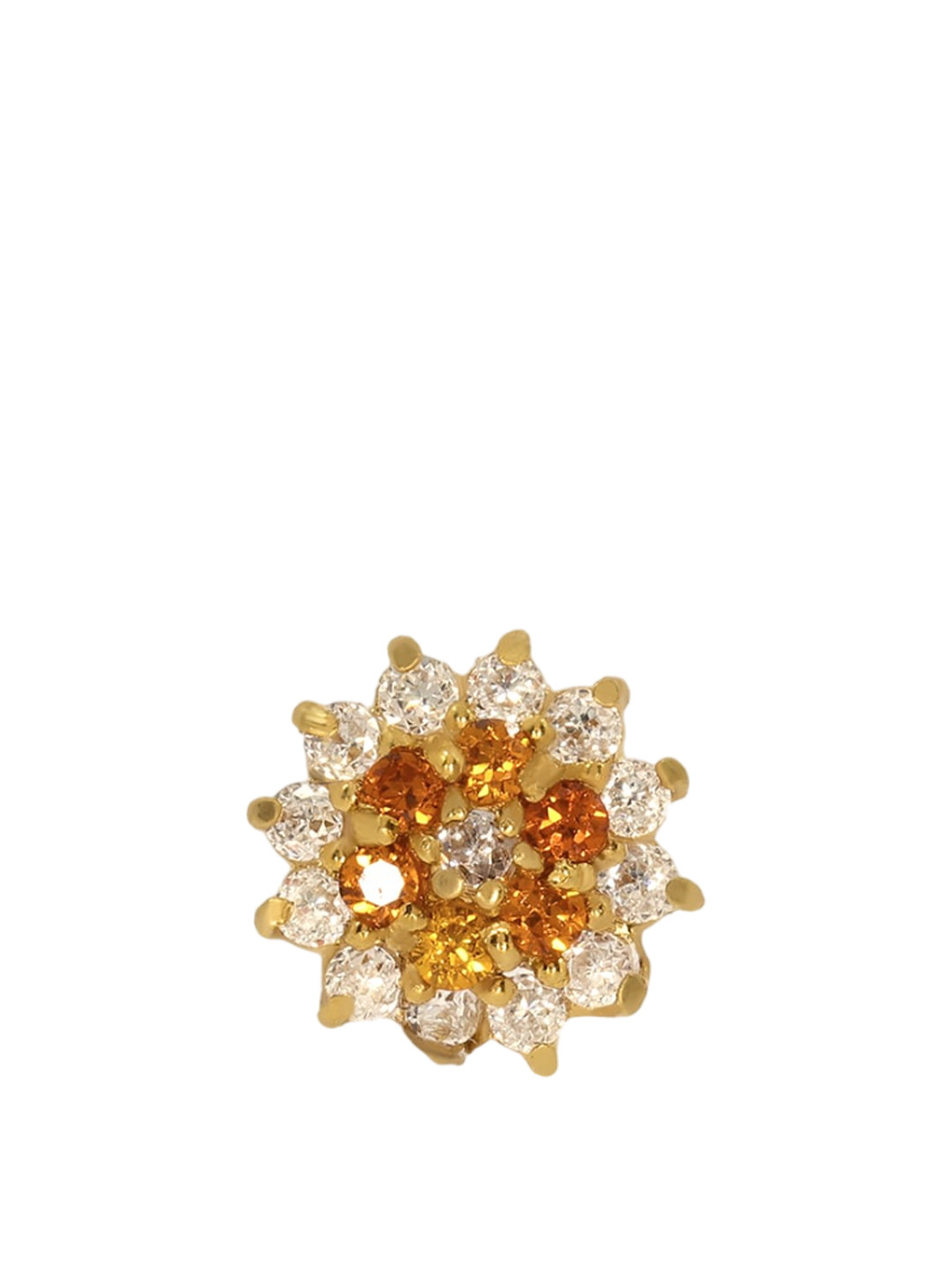 BHIMA BIS Hallmark 22KT (916) Gold Stone Studded Nosepin-0.28 gm