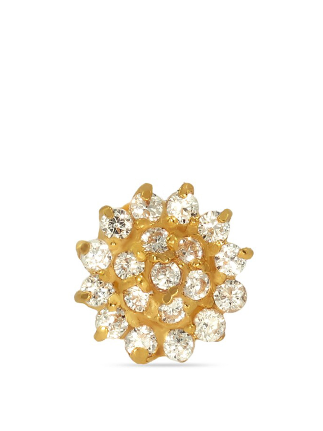 BHIMA BIS Hallmark 22K 916 Gold Stone-Studded Nose Pin