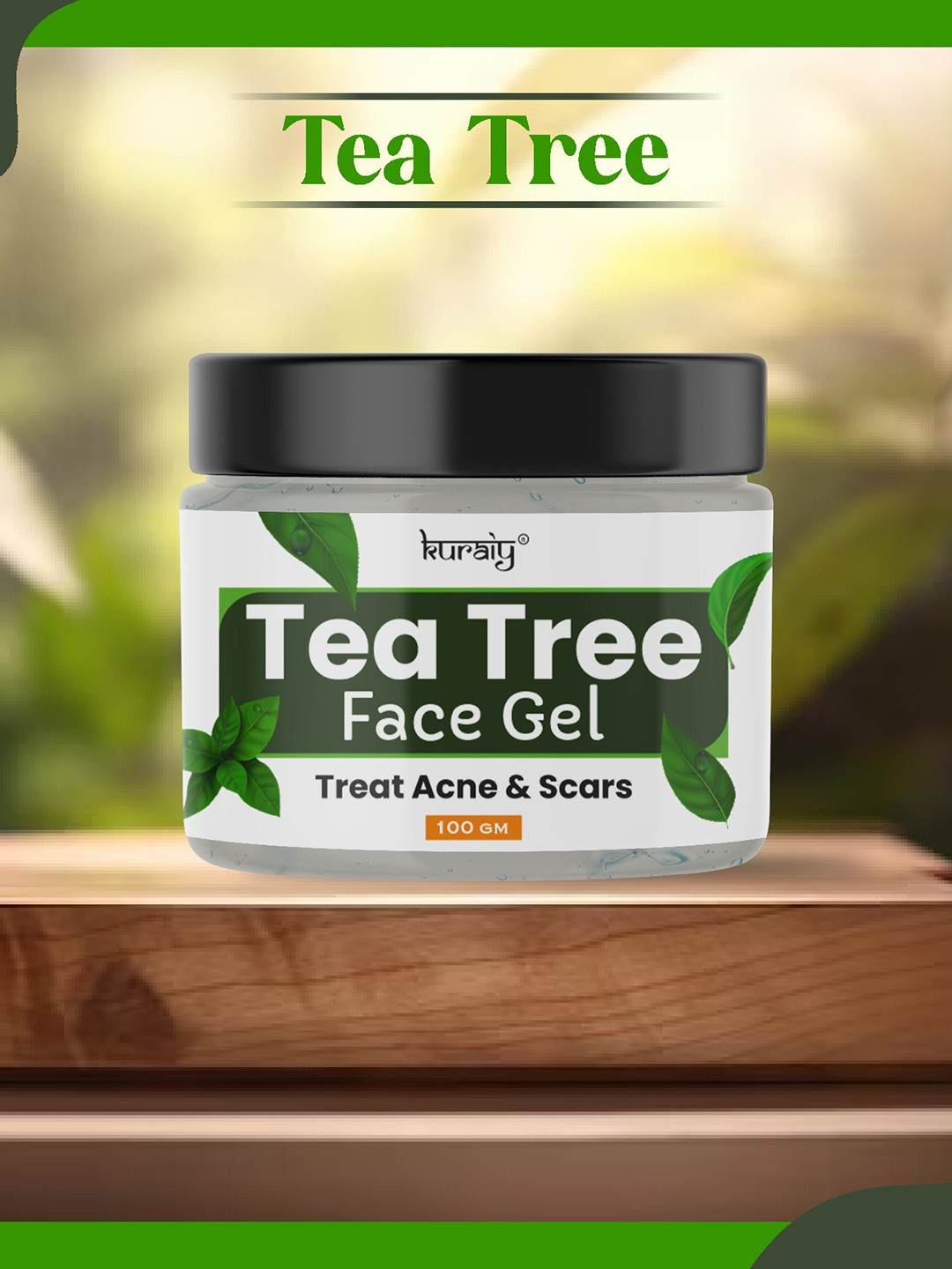 KURAIY Tea Tree Facial Cream Smooth Skin Moisturizing Whitening Treat Acne & Scars-100gm