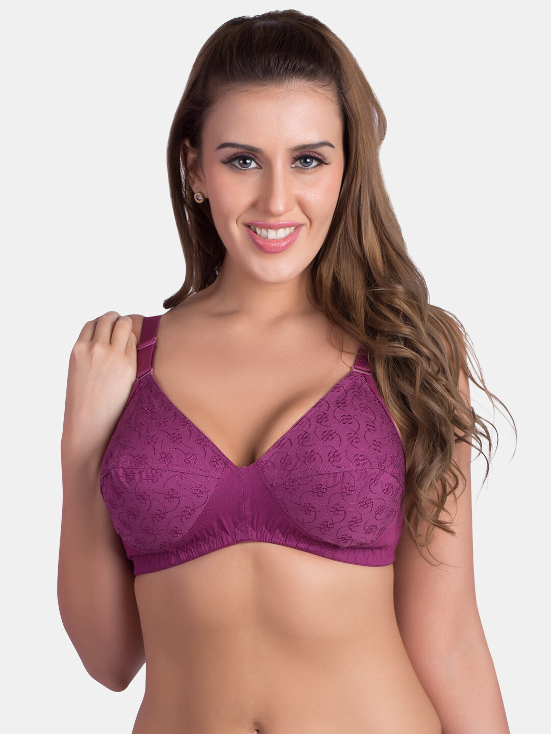 Souminie Medium Coverage All Day Comfort Lightly Padded Cotton Minimizer Bra