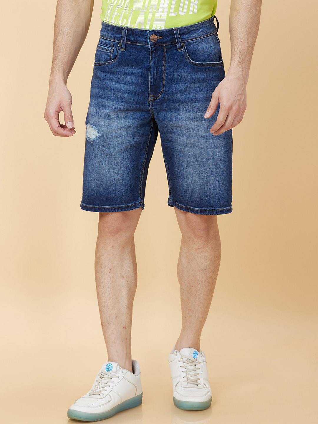 Being Human Men Washed Denim Shorts