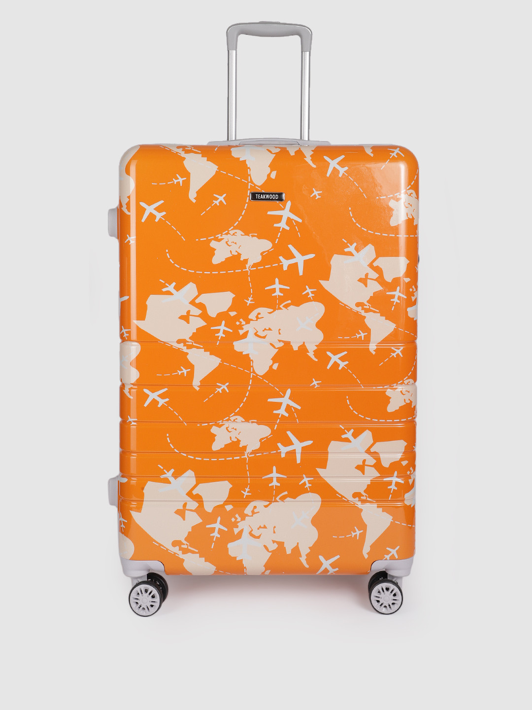 Teakwood Leathers Aeroplane Printed 360 Degree Rotation Hard Large-Sized Trolley Bag 95.5L