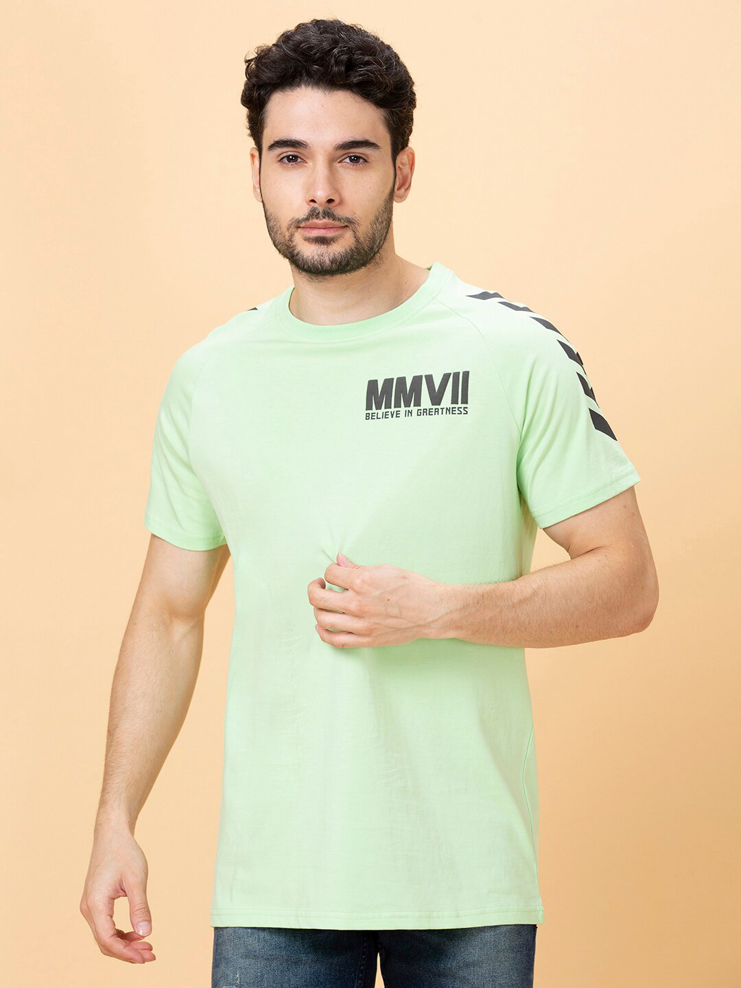 Being Human Typography Printed Round Neck Raglan Sleeves Regular T-shirt