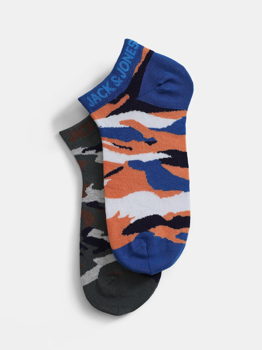 Jack & Jones Men Pack Of 2 Patterned Ankle Length Socks