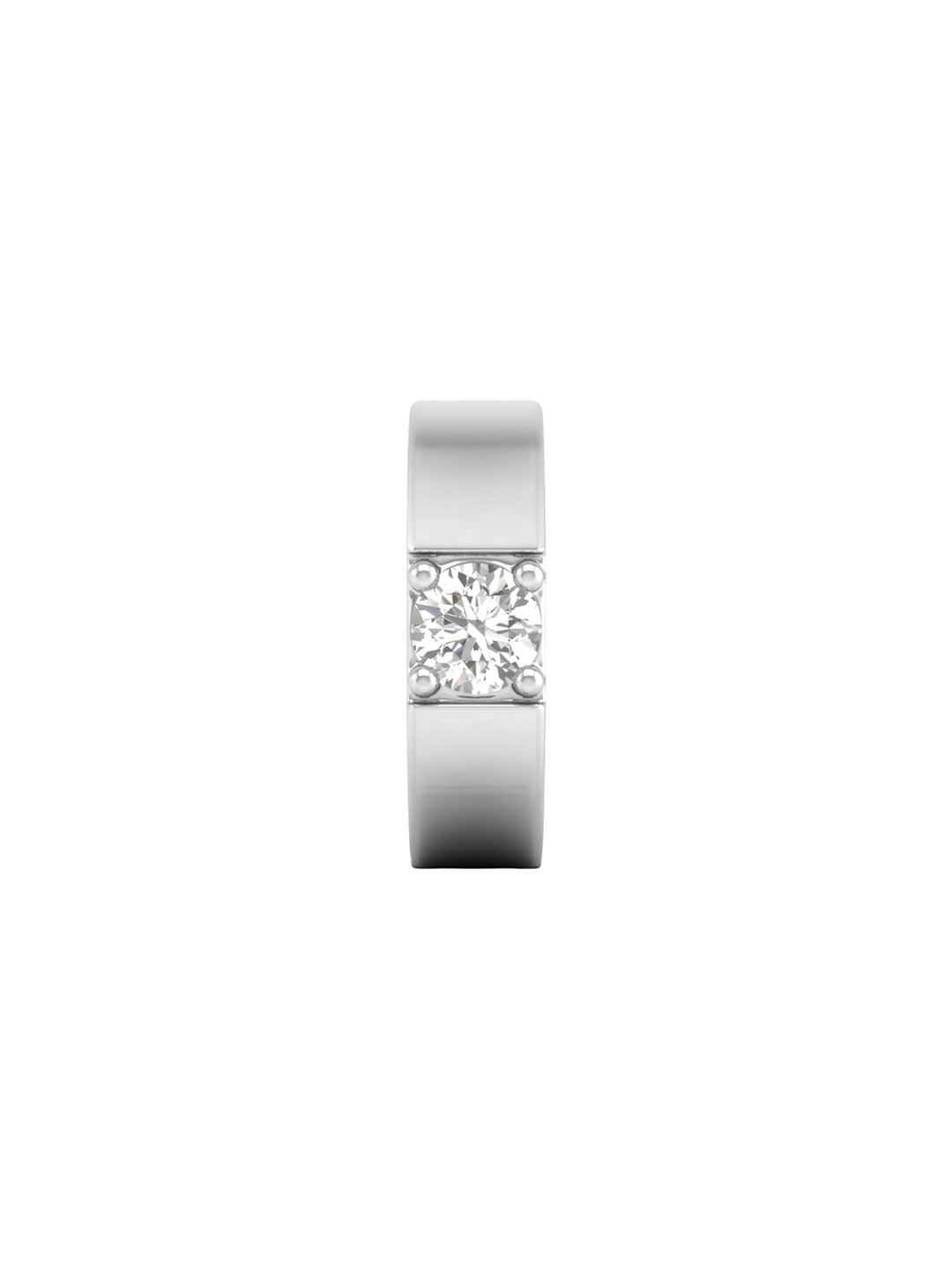 ORIONZ Men Sterling Silver Cubic Zirconia Studded Contemporary Hoop Earrings