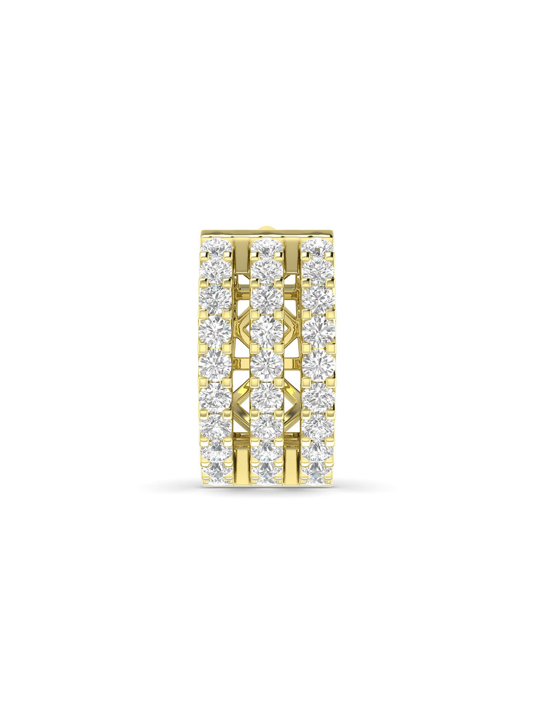 ORIONZ Men Gold-Plated Contemporary Cubic Zirconia Hoop Earrings