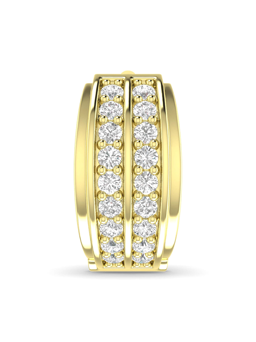 ORIONZ Men Gold-Plated Contemporary Cubic Zirconia Hoop Earrings