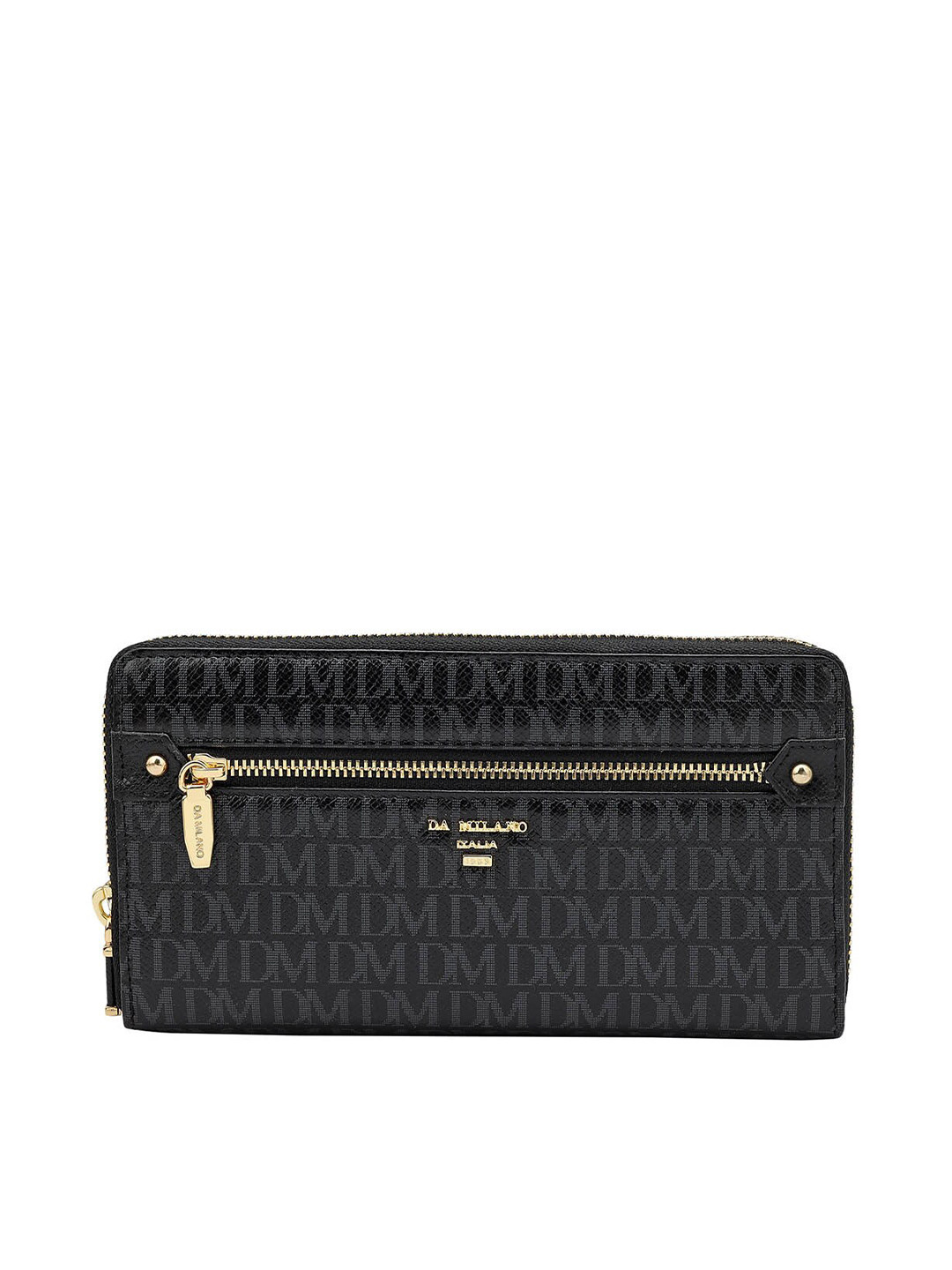 Da Milano Women Brand Logo Printed Leather Three Fold Wallet