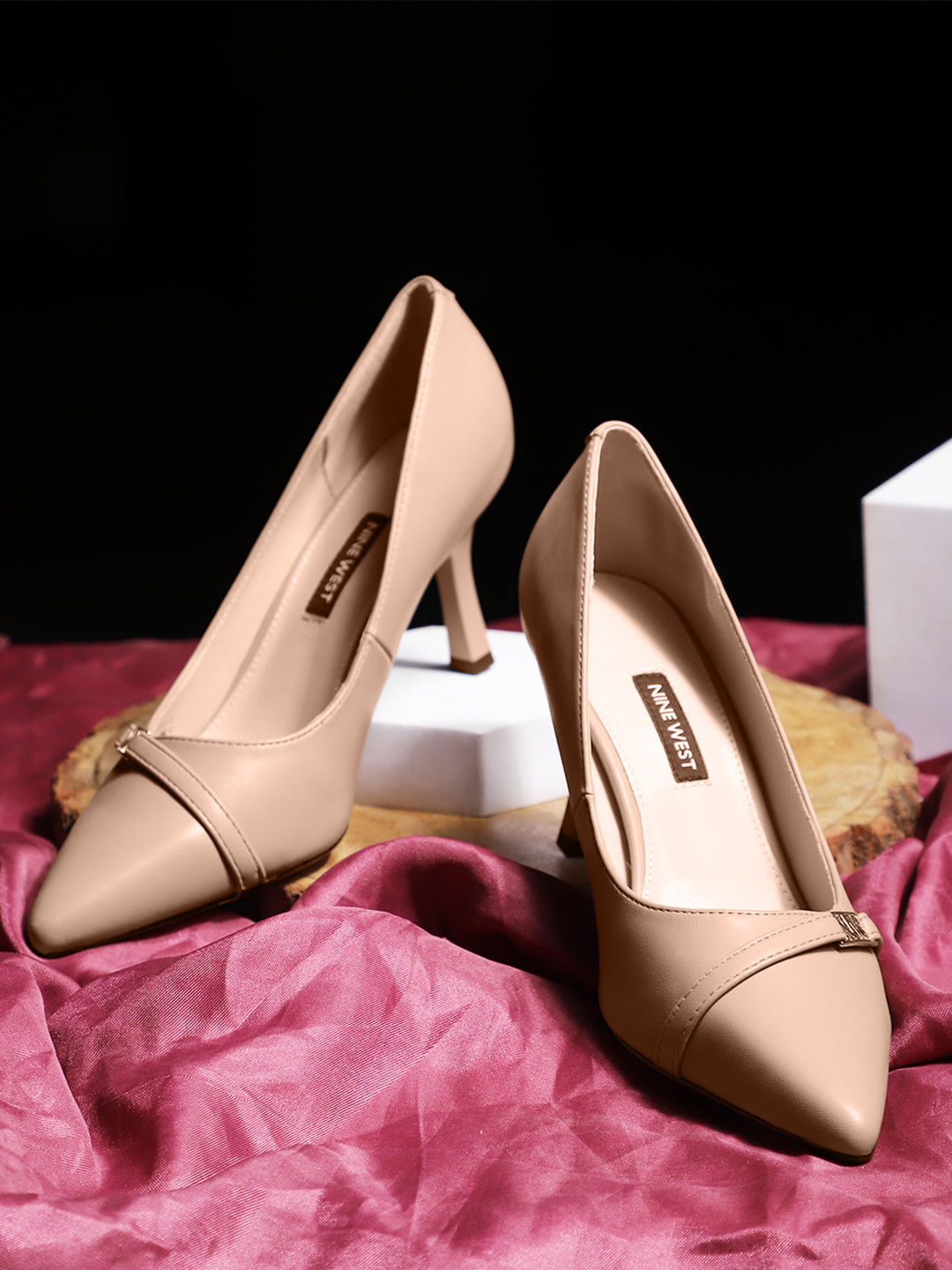 Nine West Embellished Kitten Heeled Pumps